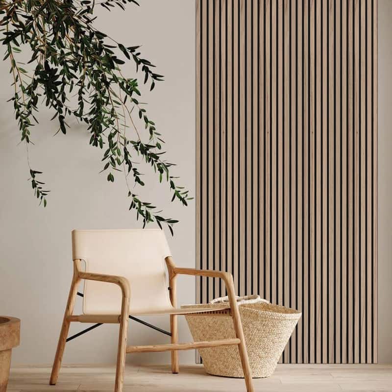 47" x 23" 3D Wood Slat Acoustic Wall Panels for Wall and Ceiling Decor, 4 Pcs - 47.24 inches D × 23.62 inches W × 0.82 inches H