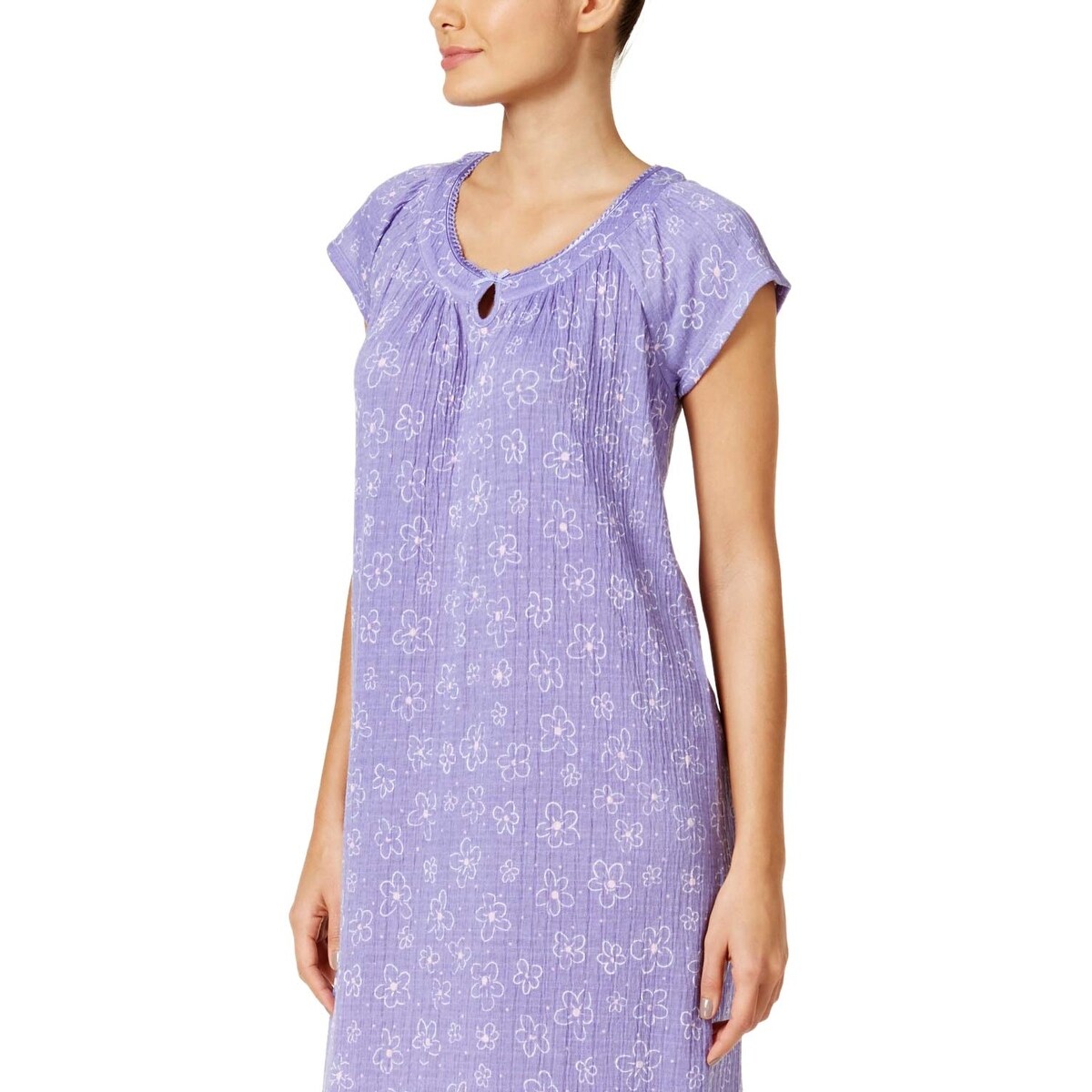 Shop Charter Club Intimates Ladies Purple Crinkle Printed Knit Nightgown X Small Xs Overstock 19990660