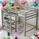 preview thumbnail 1 of 30, Modern Full Size Loft Bed With Built-in Storage Staircase And Hanger For Clothes,Shelves for Bedroom Grey
