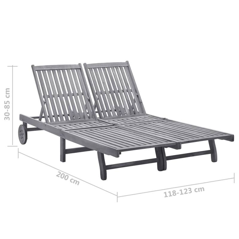 vidaXL Patio Lounge Chair Sunbed Sunlounger with Cushion Solid Acacia Wood