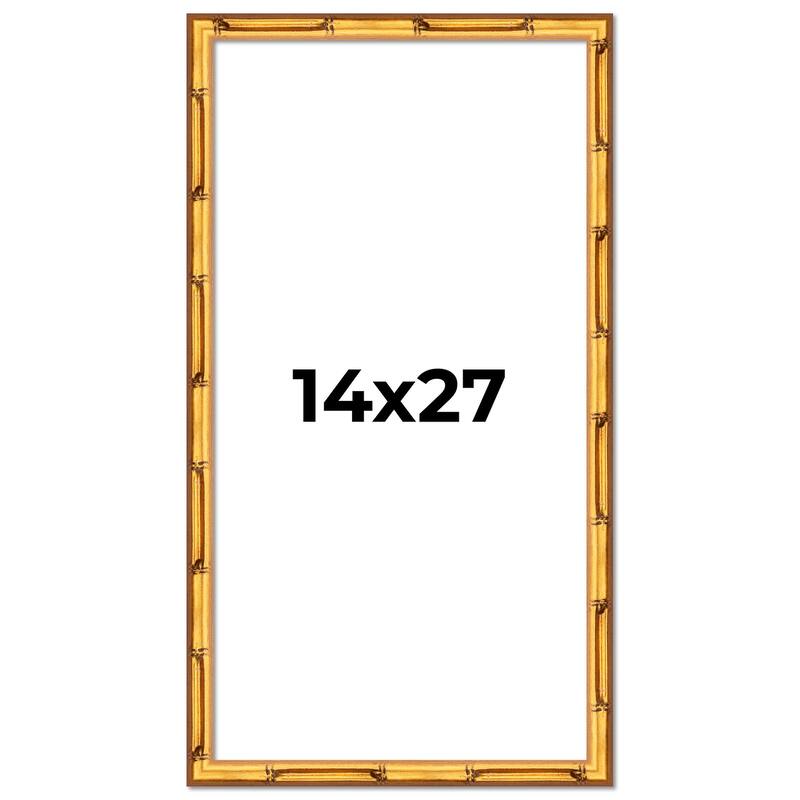 14x27 Frame Gold Bamboo Picture Frame Modern Photo Frame Includes UV Acrylic Shatter Guard Front Acid Free Foam Backing Board