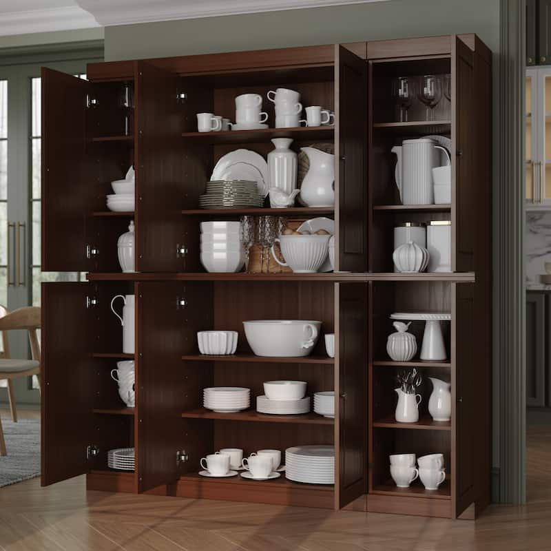 Palace Imports 100% Solid Wood 65" Kitchen China Pantry Cabinet - 65" x 71.5"