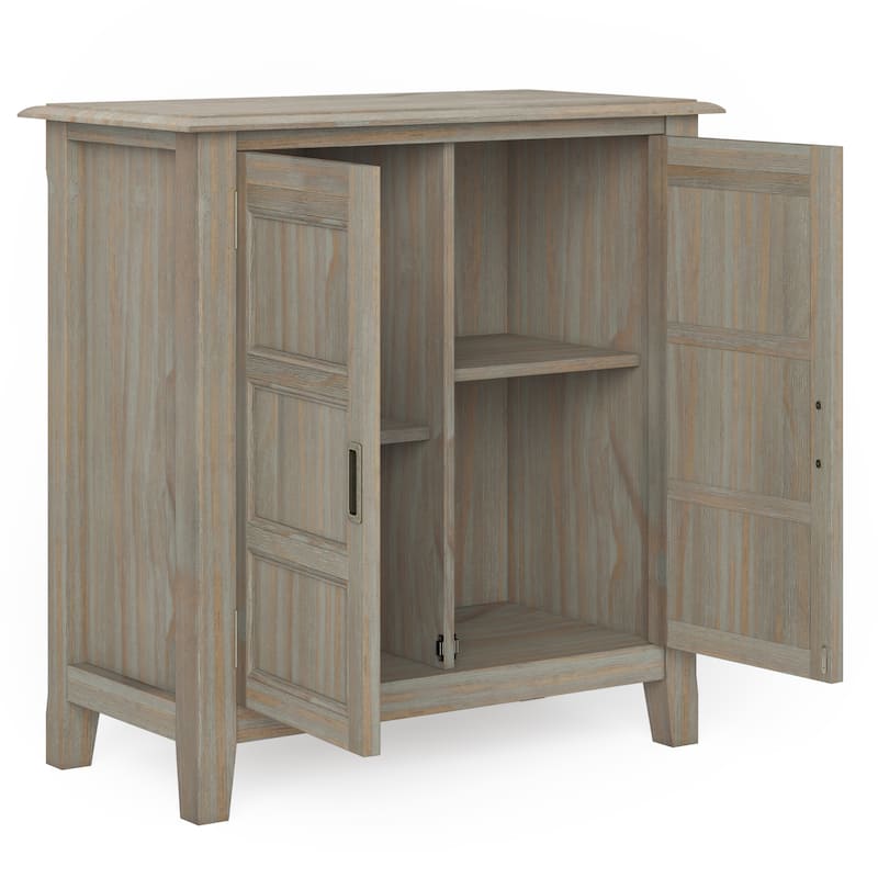 WYNDENHALL Portland SOLID WOOD 30 inch Wide Transitional Low Storage Cabinet - 30"w x 14"d x 31"h