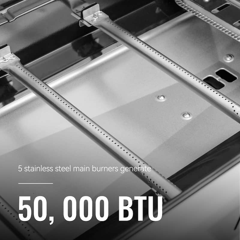 Royal Gourmet 6-Burner Cabinet Style Gas Grill with Sear and Side Burner for Outdoor Grilling, 74,000 BTU, coffee