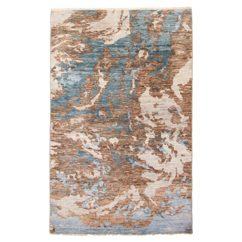 ECARPETGALLERY Hand-knotted Mystique Brown Wool Rug - 5'0 x 8'1 - Brown - 5'0 x 8'1