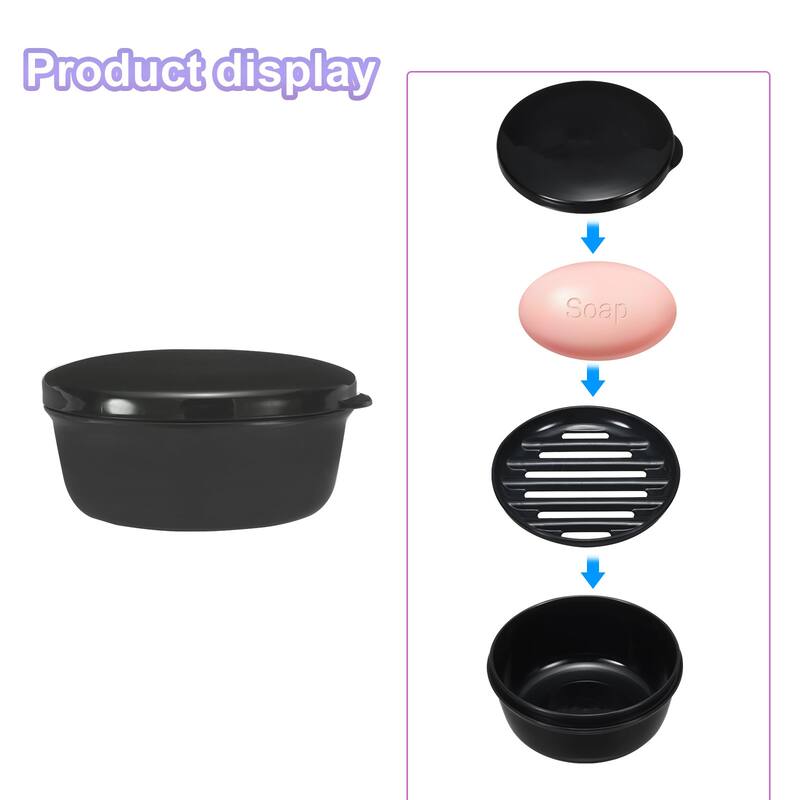 Travel Soap Container, 2 Pack Round Soap Holder Travel Case Box