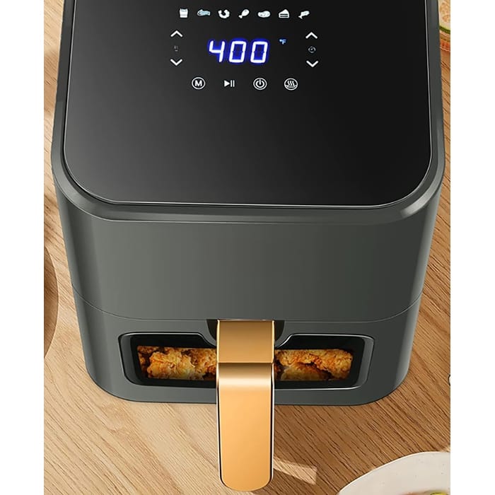 Air Fryer 4.2 QT Oilless Hot AirFryer 1200W Healthy Cooker (Gray) Bed