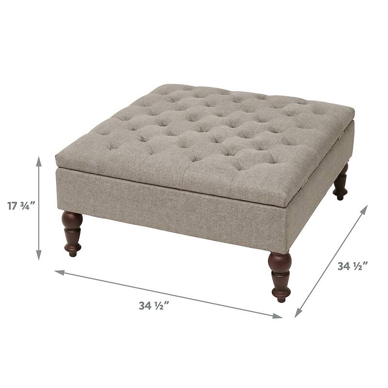 Maypex 35-inch Traditional Tufted Square Storage Ottoman