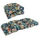 preview thumbnail 8 of 21, Rounded Back Tufted Indoor/Outdoor Settee Cushion Set (Set of 3) - 19 x 19 Telfair Peacock