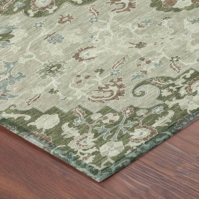 Machine Washable Indoor/ Outdoor Traditional Savannah Chantille Rug