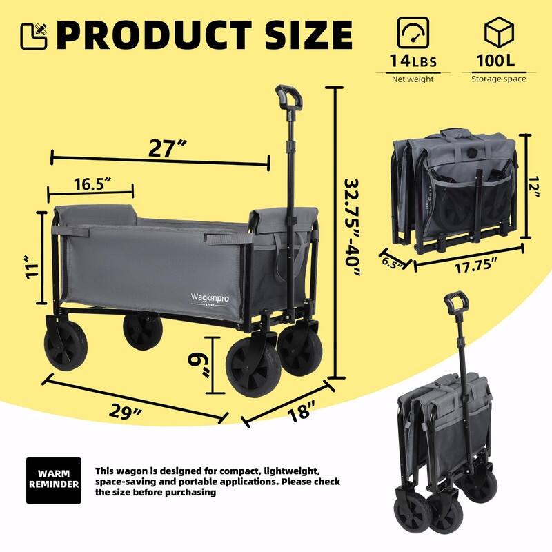 All-in-One Convertible Folding Utility Trolley with 4 Wheels, Bench Seat & Dog Leash