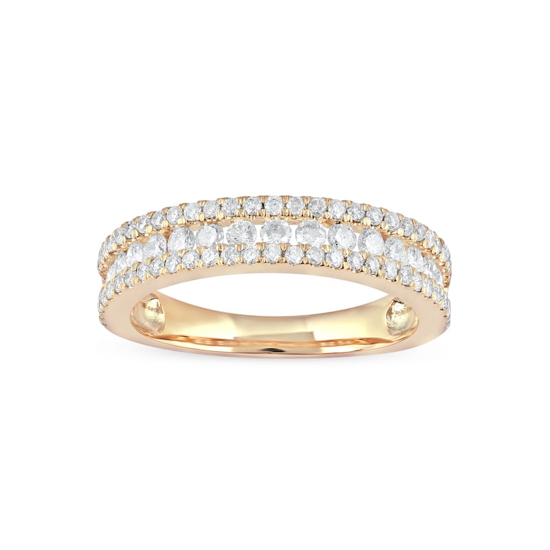 IGI Certified 3/4ct TDW Diamond Wedding Band in 14k Gold for Women - Size 8.5 - Yellow Gold