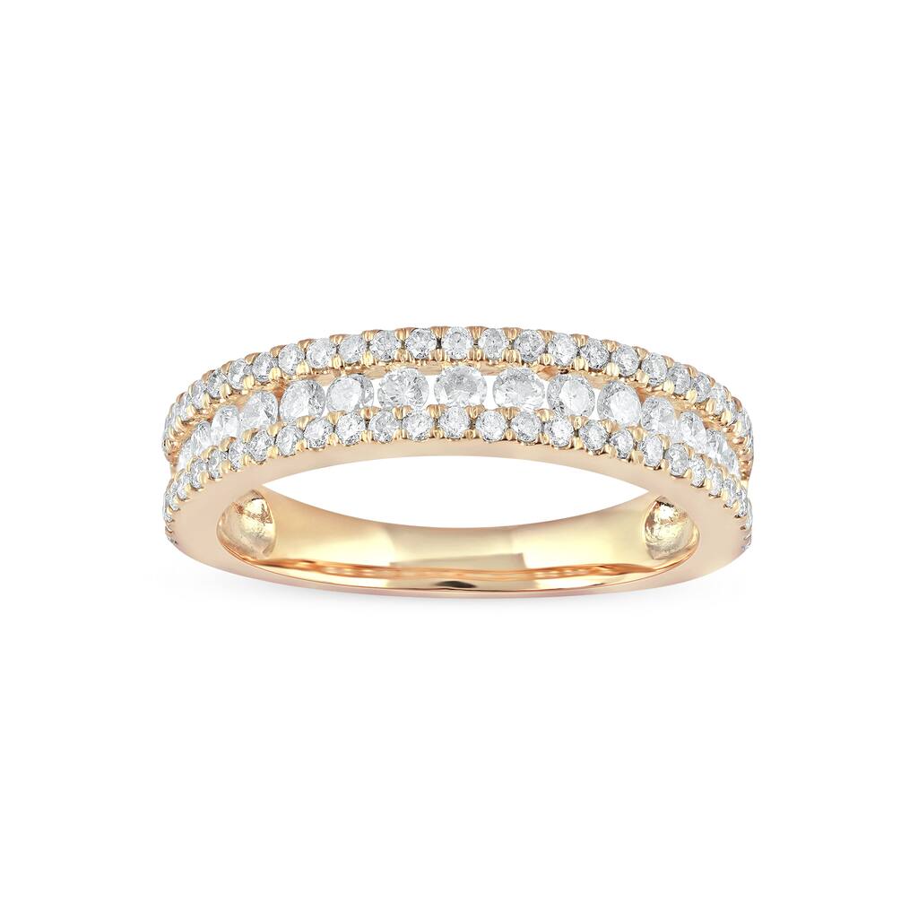 IGI Certified 3/4ct TDW Diamond Wedding Band in 14k Gold for Women