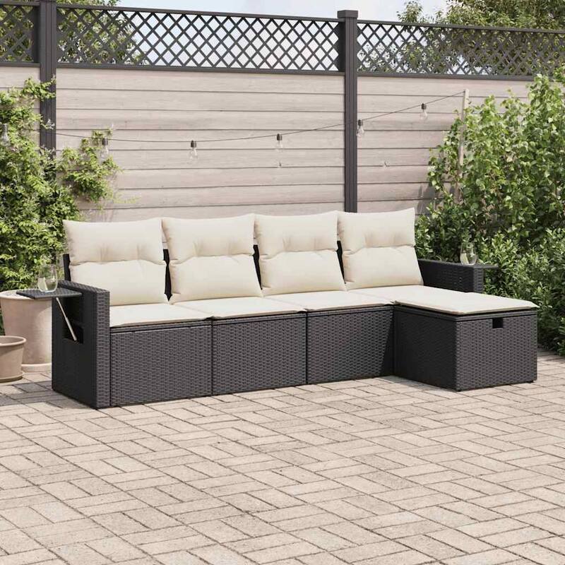 vidaXL Garden Sofa Set Beige/Black/Brown/Grey
