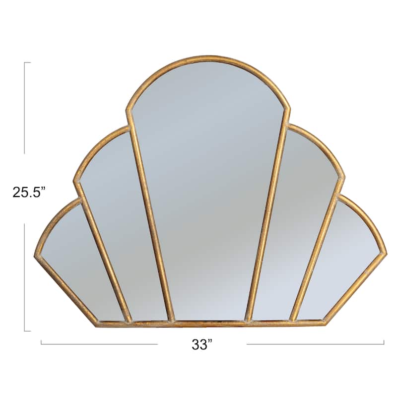 Scallop Shaped Metal Wall Mirror