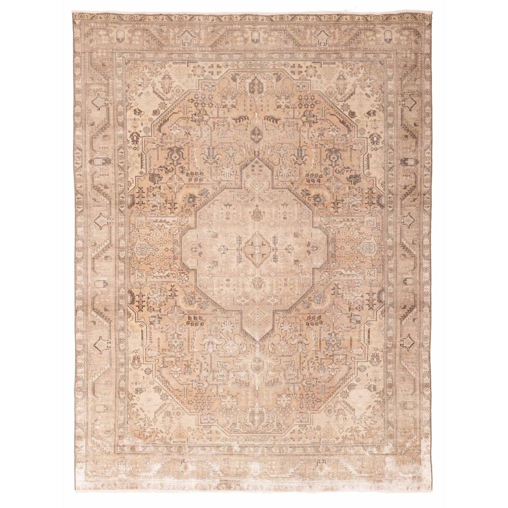 ECARPETGALLERY Hand-knotted Antalya Vintage Brown Wool Rug - 9'4 x 12'5