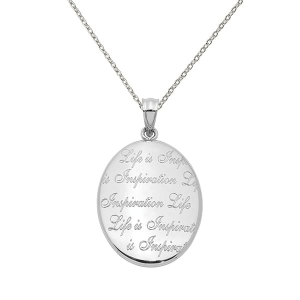 Solid 925 Sterling Silver Life is Inspiration Oval Open Locke