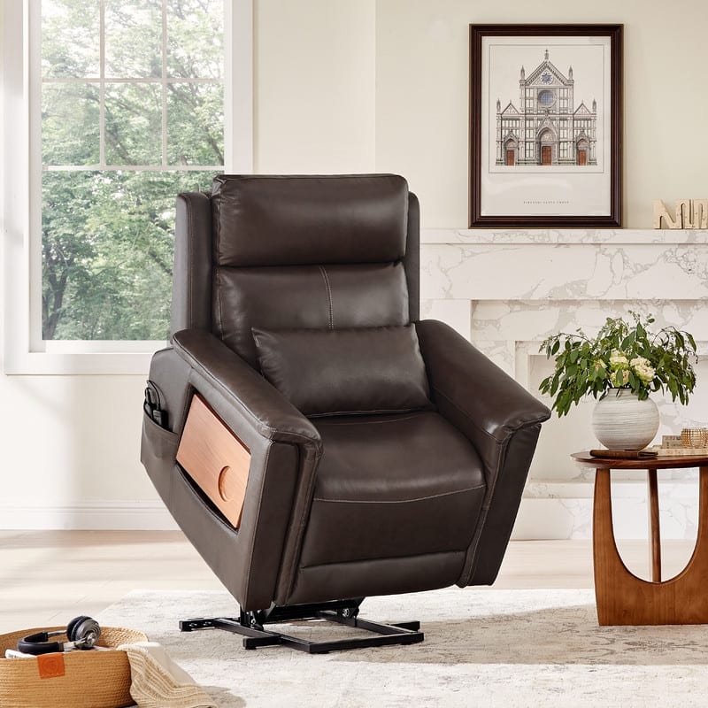 Spruce & Spring Power Lift Recliner Chair for Elderly with Foldable Tray Table and Massage