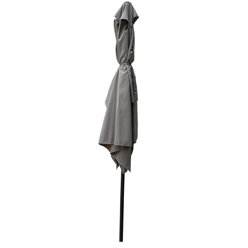 6 x 9ft Patio Umbrella Outdoor Waterproof Umbrella with Crank and Push Button
