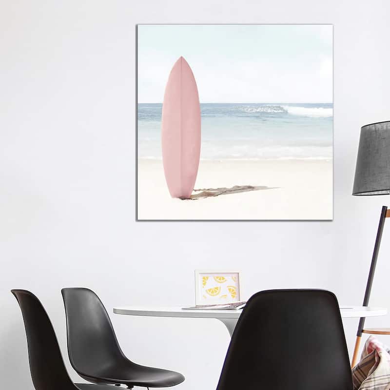 iCanvas "Pink Surfboard" by Tiny Treasure Prints Canvas Print - 37x37x1.5