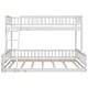 preview thumbnail 10 of 22, Solid Wood Bunk Bed with Ladder and Fence Guardrails, Twin XL over Queen Size Floor Bunk Bedframe with Slats Support