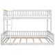preview thumbnail 20 of 22, Twin XL over Queen Bunk Bed with Ladder and Guardrails, Convertible Bunk Bed Frame, Floor Bunk Bed with Slats Support