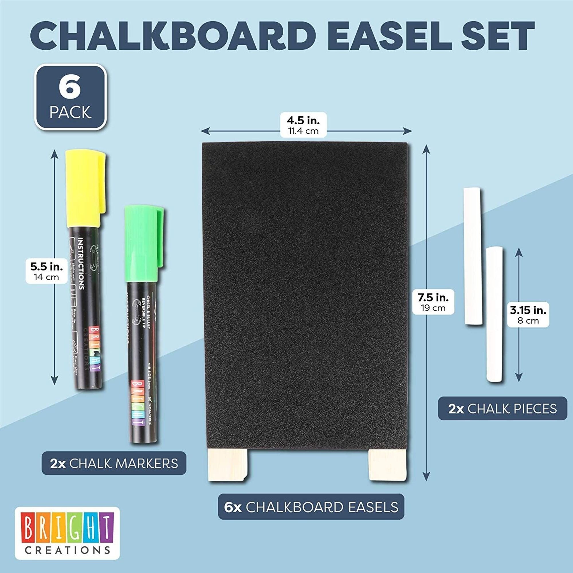 20pcs Wood Mini Chalkboard Signs with Easel Stand for Wedding Double-Side Sign | Harfington