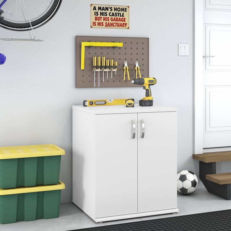 Universal Garage Storage Cabinet with Doors by Bush Business Furniture - White