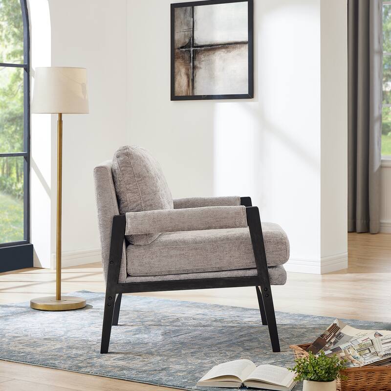 Accent Chair with Upholstered Leisure Chair with Open Armrest, Armchair