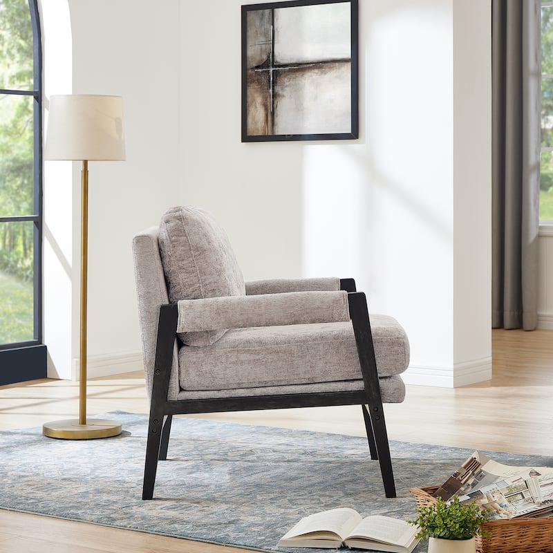 Roundhill Furniture Kelly Mid-Century Modern Chenille Upholstered Accent Armchair