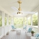 preview thumbnail 24 of 52, Sofucor 48 Inch Ceiling Fan with Light and Remote,Solid Wood Blades Low Profile,Smart Optional Work with Alexa/Google/App