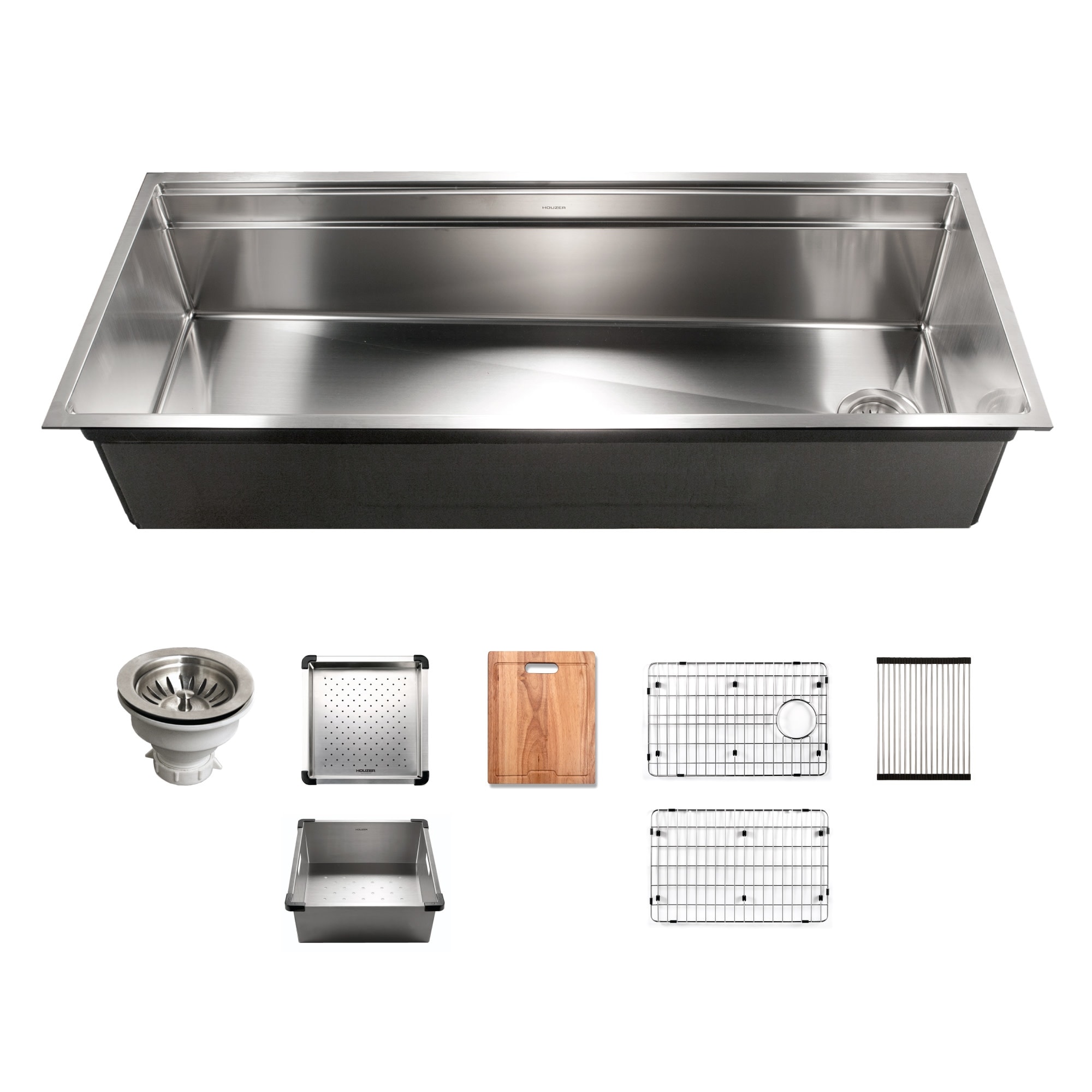 Houzer Novus 45" Undermount Single Basin Stainless Steel Kitchen Sink
