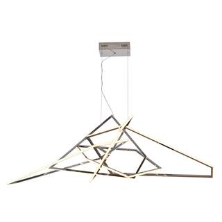 25-Light Chrome Stainless Steel LED Chandelier With White Acrylic Diffusers