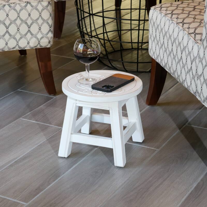Carved Wooden Step Stool