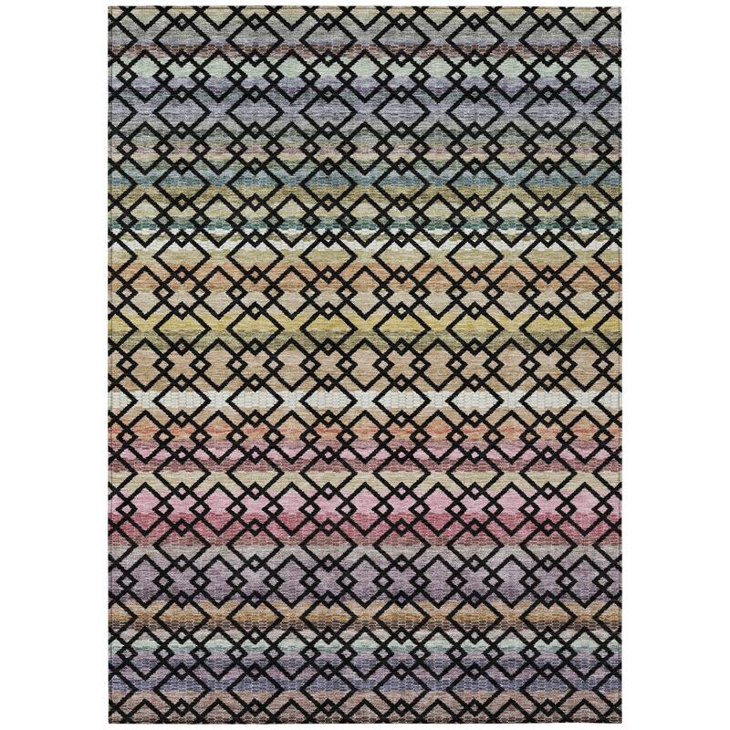 Machine Washable Indoor/ Outdoor Cabo Stripe Chantille Rug
