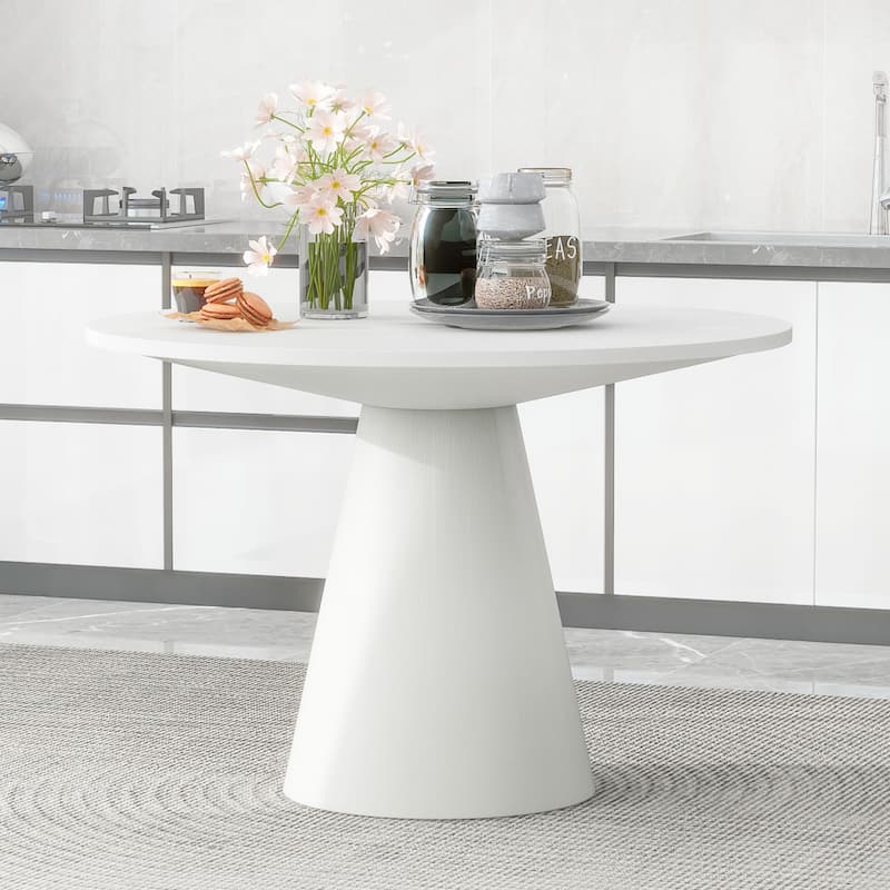 Retro Round Dining Table for Living Room,Dining Room - White