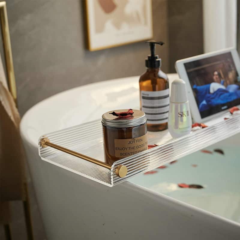 Bath Tray for Bathtub, Luxury Bathtub Caddy Tray, 1 or 2 Person Bath and Bed Tray,Organizer Tray Bath Caddy Tub Table