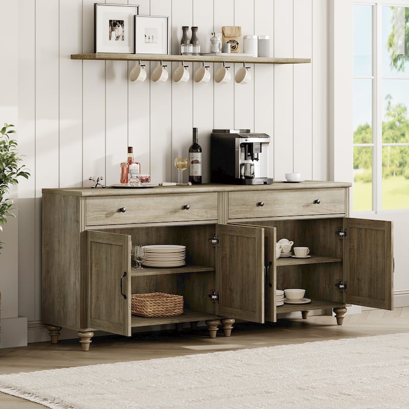 Farmhouse Sideboard, Buffet Cabinet with Storage Cabinets
