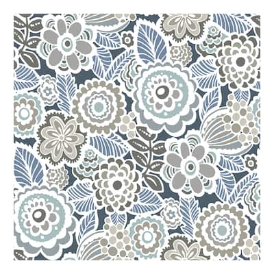 Dream On Navy Peel & Stick Wallpaper - 216in x 20.5in x 0.025in