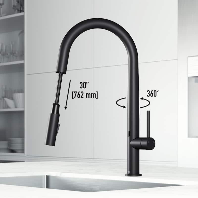VIGO Greenwich 18" H Single Handle Pull-Down Sprayer Kitchen Faucet with Touchless Sensor