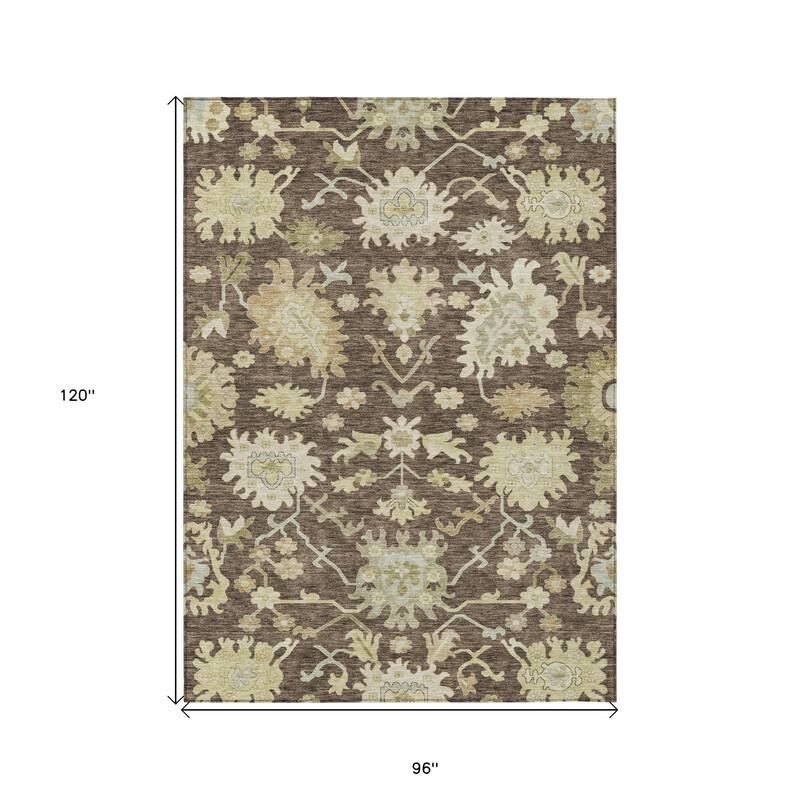 HomeRoots Floral Traditional Rectangle Outdoor Rug