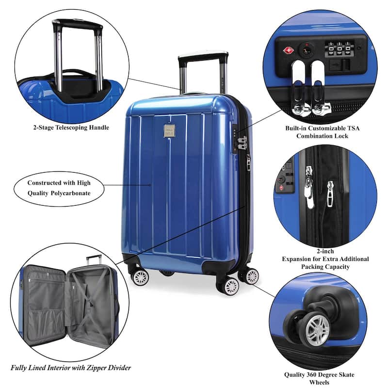 World Traveler 20" Spinner Carry-On Lightweight Airline Approved