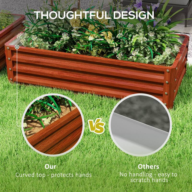 Outsunny Galvanized Raised Garden Bed, 4' x 2' x 1' Metal Planter Box, for Growing Vegetables, Flowers, Herbs, Succulents