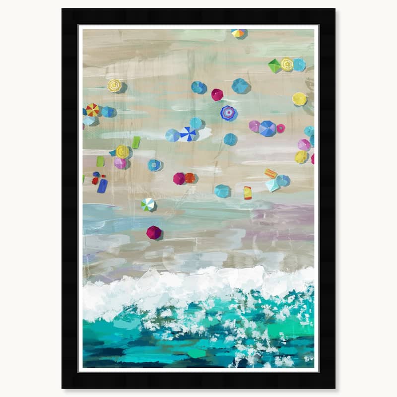 Wynwood Studio Aero Beach View Framed Beachfront Coastal Prints - 15 x 21 - Black