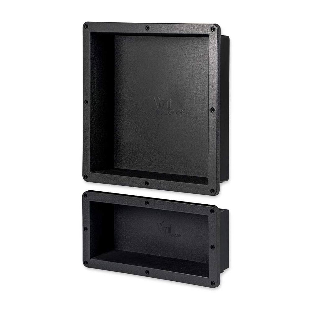 Easy Installation Waterproof Double Recessed Shower Shelves Niche, ABS Plastics Bathroom Shower Niche 16 × 24 Inches for Shampoo