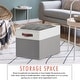 preview thumbnail 32 of 64, Foldable Collapsible Storage Box Bins Linen Fabric Shelf Basket Cube Organizer with Leather Handles - Set of 6