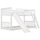 preview thumbnail 10 of 23, Twin Over Twin Bunk Kids Bed Frame with Convertible Slide and Ladder, White