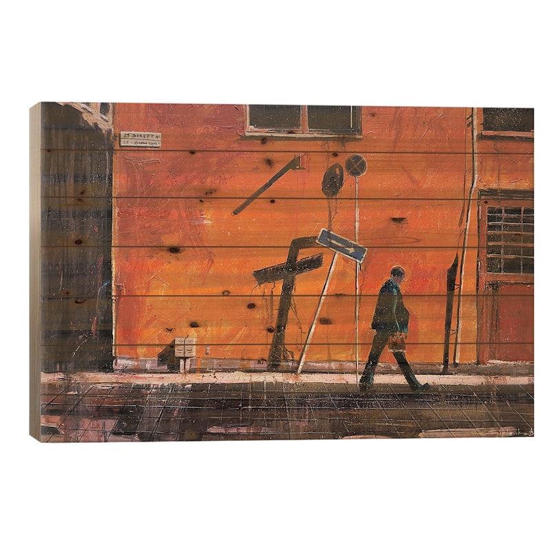 On The Way Home Print On Wood by Bogdan Shiptenko - Multi-Color - 26x40x1.5