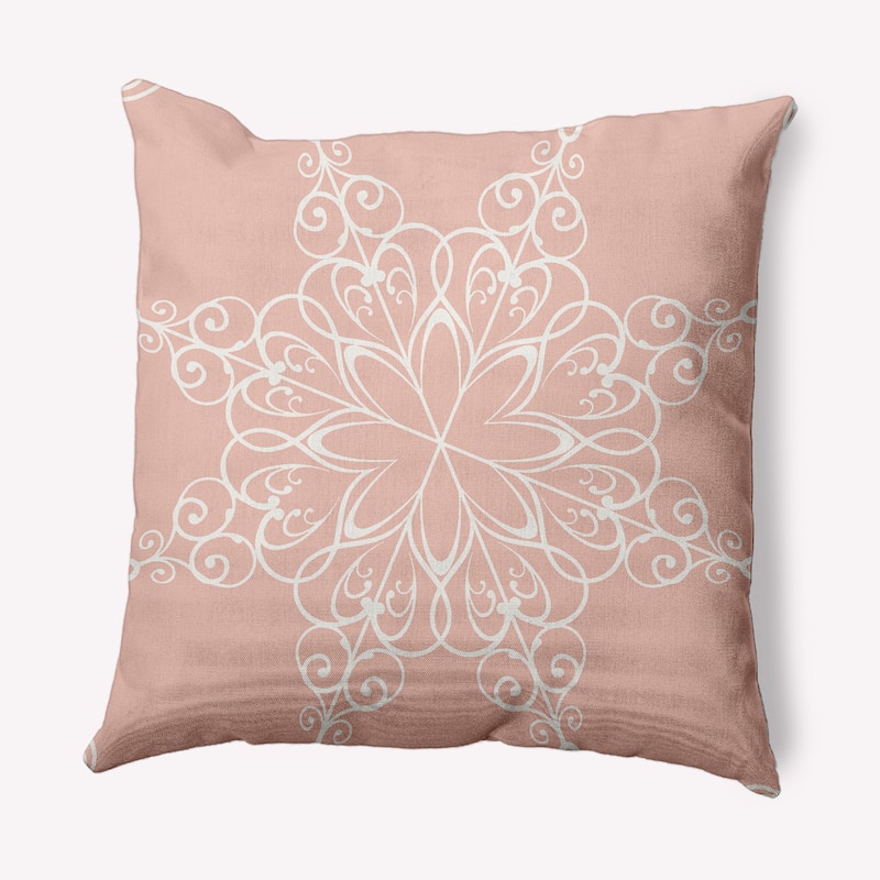 Snowflake Decorative Christmas Throw Pillow - 26" x 26" - Peach