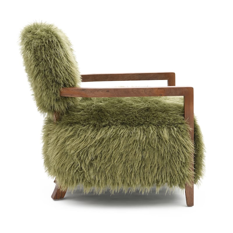 Furniture of America Lumir Modern 28-inch Faux Fur Accent Arm Chair